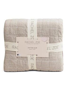 RACHEL ZOE Cotton Slub Box Quilt Set